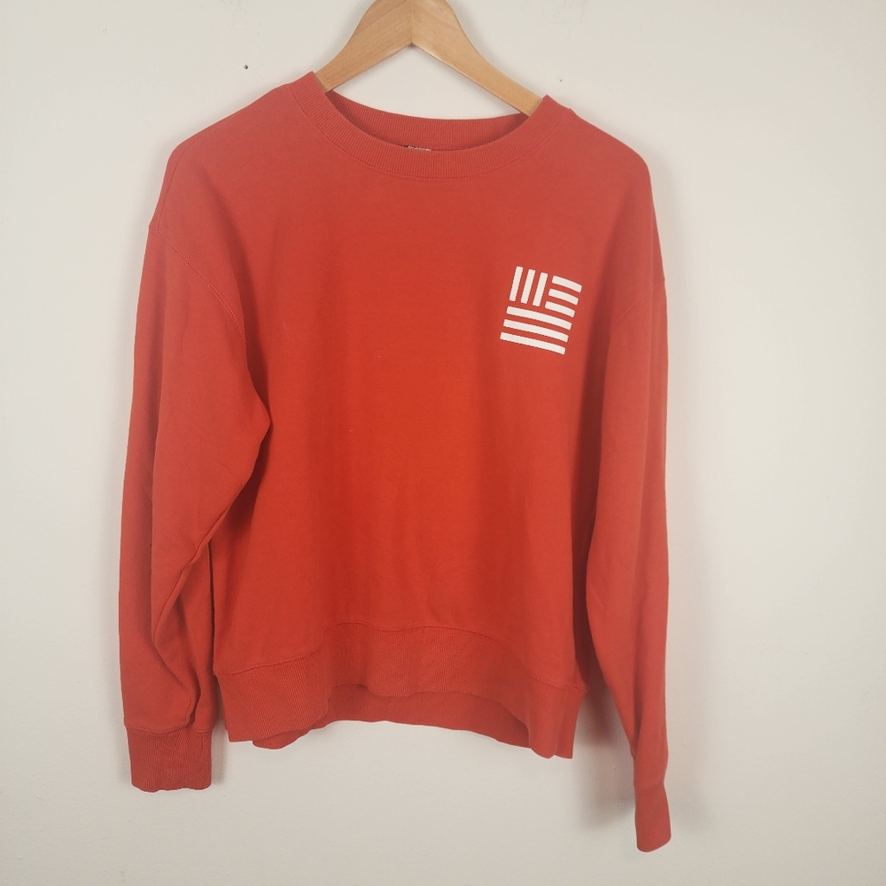 North Face Bright Red Pullover‎ Spellout Sweatshirt Women's Size Medium
